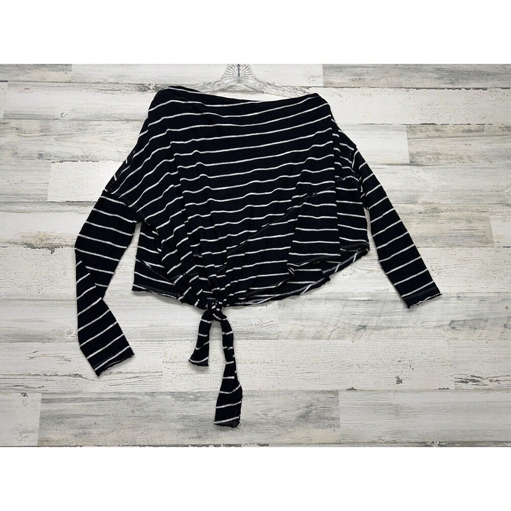 We The Free People Womens Oversized‎ Small Slouchy Off Shoulder Striped Sweater